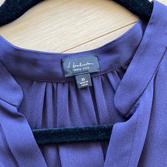 Purple silk Babaton dress with sleeves and pockets - Picture 2 of 3